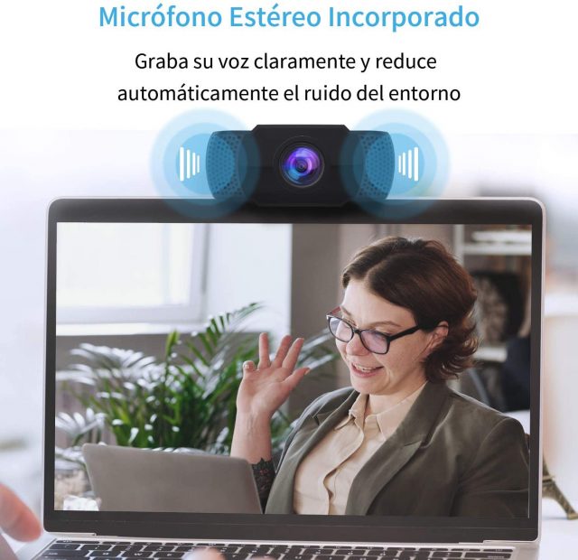 webcam con micrófono estéreo