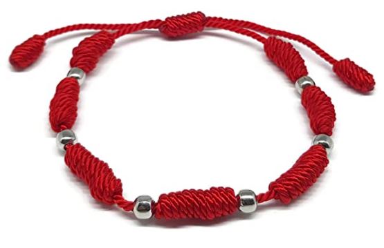 pulsera roja 7 nudos