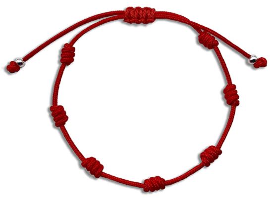 pulsera roja 7 nudos