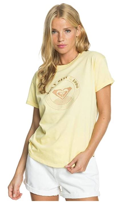 camiseta amarilla mujer roxy